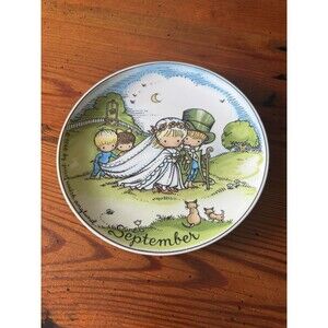 1966 Joan Walsh Anglund September plate West Germany 7.75” Bride & Groom wedding